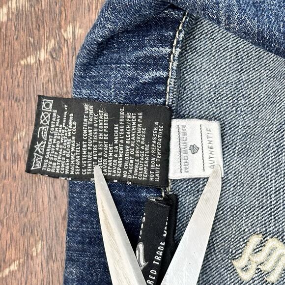 Vintage 2000s Rocawear Denim Blue Jean Jacket Mens XXXL Embroidered y2k - Picture 7 of 11